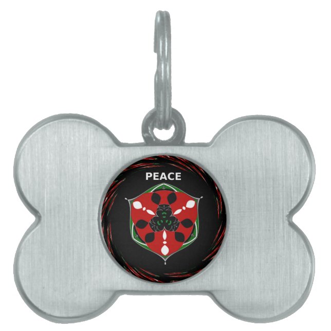 Médaillons Pour Animaux Domestiques "Peace : with Shield Emblem" (Devant)