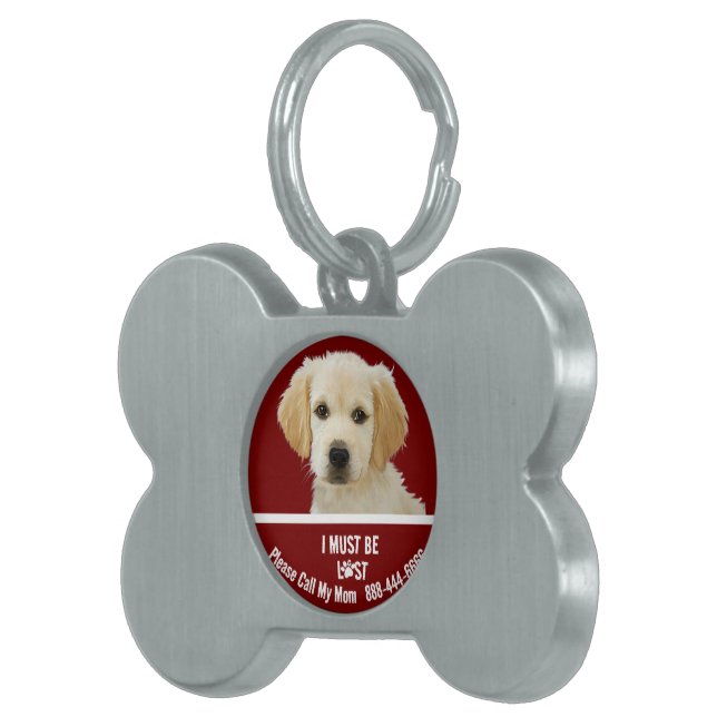 Médaillons Pour Animaux Domestiques Personalized Dog Bone Tag | Custom Pet ID Tag (Devant droit)