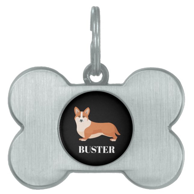 Médaillons Pour Animaux Domestiques Personnaliser Corgi (Devant)