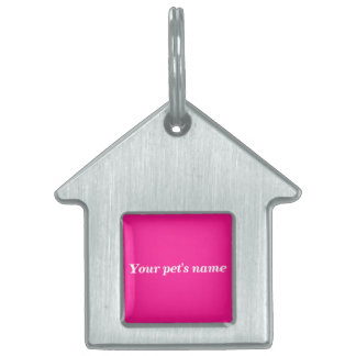 Médaillons Pour Animaux Domestiques Pet’s Name With Pink Background on House Shaped