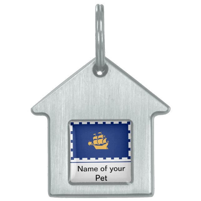 Médaillons Pour Animaux Domestiques Pet Tag with Flag of Quebec City, Canada (Devant)