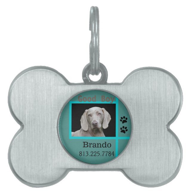 Médaillons Pour Animaux Domestiques Photo personnalisée de chien (Devant)