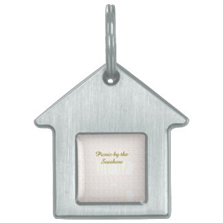 Médaillons Pour Animaux Domestiques Picnic by the Seashore Heart Scroll