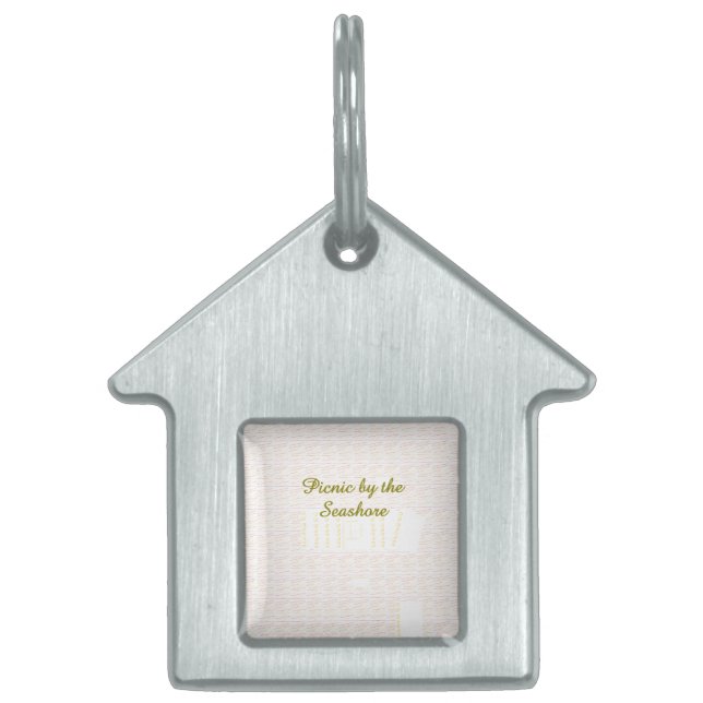 Médaillons Pour Animaux Domestiques Picnic by the Seashore Heart Scroll (Devant)