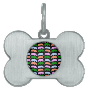Médaillons Pour Animaux Domestiques Porcs multicolores rose Bleu Vert Orange Pet Ta