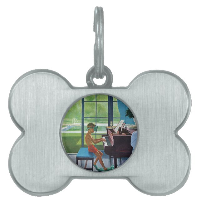 Médaillons Pour Animaux Domestiques Pratique en matière de piano de Poolside (Devant)
