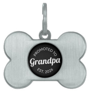 Médaillons Pour Animaux Domestiques Promu À Grand-Père Est. 2026 I