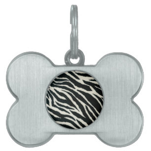 Médaillons Pour Animaux Domestiques RAB Rockabilly Zebra Imprimer noir et blanc