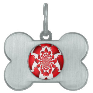 Médaillons Pour Animaux Domestiques Romantique Red Hearts Art Motif Imprimer