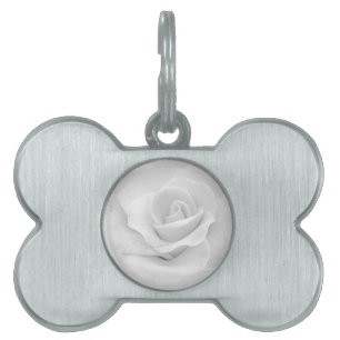 Médaillons Pour Animaux Domestiques Rose blanche