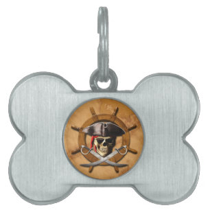 Médaillons Pour Animaux Domestiques Roue de pirate de jolly roger