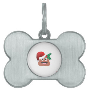Médaillons Pour Animaux Domestiques santa claus poop emoji