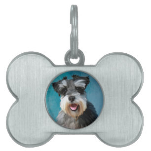 Médaillons Pour Animaux Domestiques Schnauzer Miniature peinture couleur de l'eau