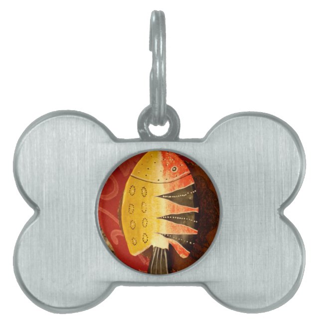 Médaillons Pour Animaux Domestiques Sensation striée Tigre Barbe Poisson Imprimer (Devant)