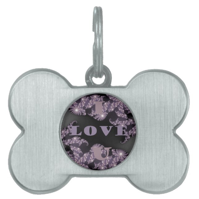 Médaillons Pour Animaux Domestiques Sentiments célestes Je t'aime Salutation galactiqu (Devant)