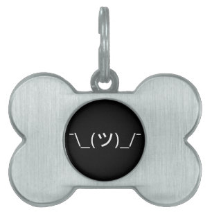 Médaillons Pour Animaux Domestiques Shrug Emoticon —\_(ツ)_/ Afficher le Kaomoji japona