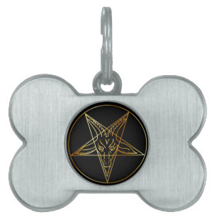 Médaillons Pour Animaux Domestiques Sigil d'or de Baphomet