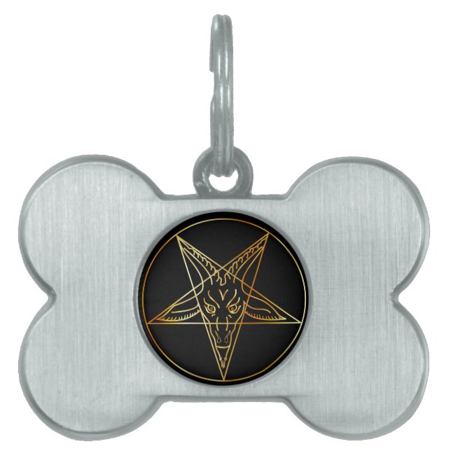 Médaillons Pour Animaux Domestiques Sigil d'or de Baphomet (Devant)