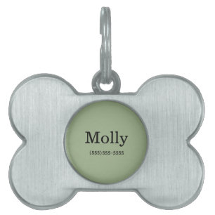 Médaillons Pour Animaux Domestiques Simple Moderne Étiquette de Nom de Compagnie Vert