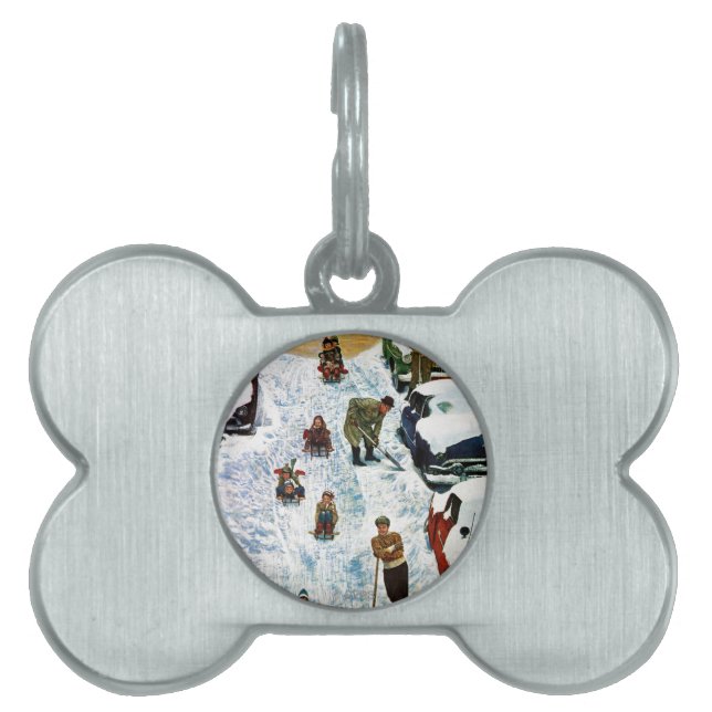 Médaillons Pour Animaux Domestiques Sledding et creuser (Devant)