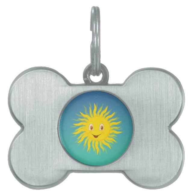 Médaillons Pour Animaux Domestiques Soleil Avec Lignes Circulaires (Devant)