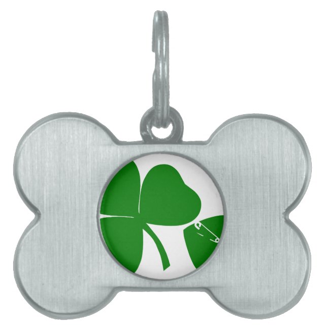 Médaillons Pour Animaux Domestiques St Patrick's Day - Obtenez Lucky 3 + 1 feuilles =  (Devant)