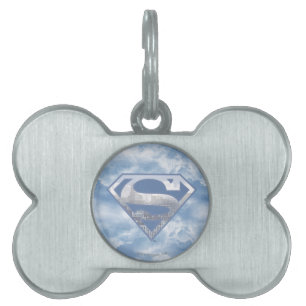 Médaillons Pour Animaux Domestiques Superman S-Shield   Logo de la ville bleu clair