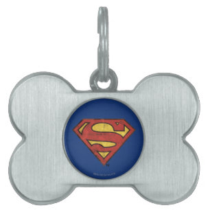 Médaillons Pour Animaux Domestiques Superman S-Shield   Logo Grunge Black Outline
