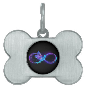 Médaillons Pour Animaux Domestiques Symbole de Neon Infinity par Glowing Hummingbird