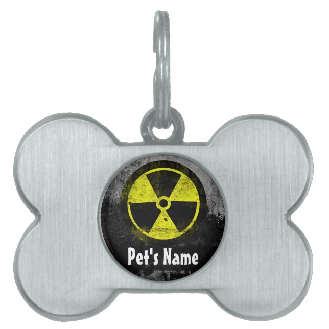 Médaillons Pour Animaux Domestiques Symbole radioactif Grunge (Devant)