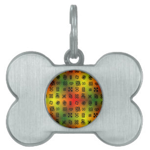 Médaillons Pour Animaux Domestiques Symboles Adinkra Aux Couleurs Africaines