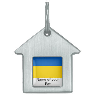 Médaillons Pour Animaux Domestiques Tag d'animal de compagnie avec le drapeau de l'Ukr