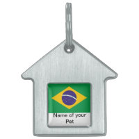 Tag d'animal de compagnie avec le drapeau du Brési