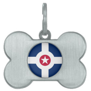 Médaillons Pour Animaux Domestiques Tag de drapeau d'Indianapolis, Indiana Pet