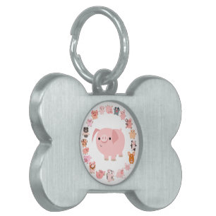 Médaillons Pour Animaux Domestiques Tag de menuiserie de porc Mandala