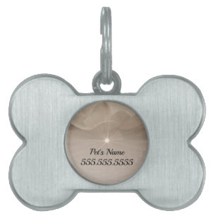 Médaillons Pour Animaux Domestiques Tag d'ID d'animal d'art Rose Sepia