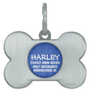 Médaillons Pour Animaux Domestiques Tag d'identification de chien - Bleu pour petit ch