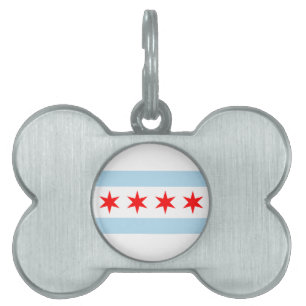 Médaillons Pour Animaux Domestiques Tag Drapeau Chien de Chicago