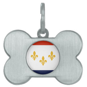 Médaillons Pour Animaux Domestiques Tag Drapeau de la Nouvelle-Orléans, Louisiane Pet