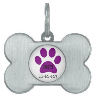 Médaillons Pour Animaux Domestiques Tag/Empreinte de patte personnalisé