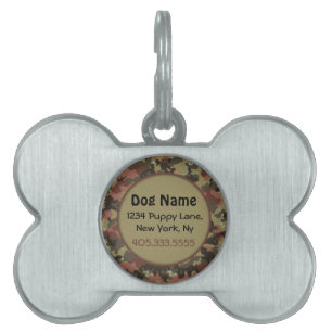 Médaillons Pour Animaux Domestiques Tag Khaki Green - Chien de Camouflage Brown - Pers