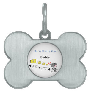 Médaillons Pour Animaux Domestiques Tag Mousey Cheesy Kisses Puppy Chien