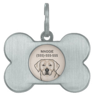 Médaillons Pour Animaux Domestiques Tête de chien Labrador Retriever crème Art mignon