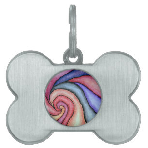 Médaillons Pour Animaux Domestiques Tourbillon d'aquarelle