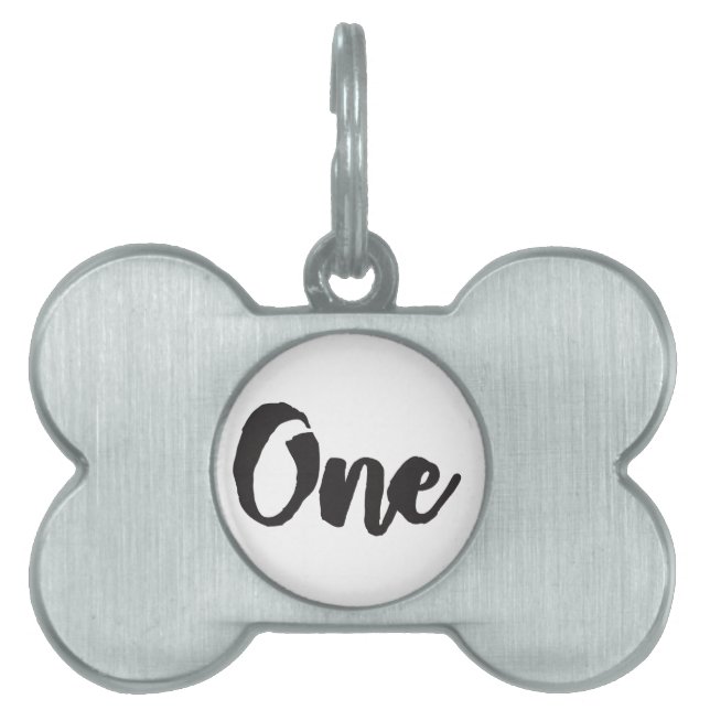 Médaillons Pour Animaux Domestiques Un 1er anniversaire Art Premier anniversaire Mon 1 (Devant)