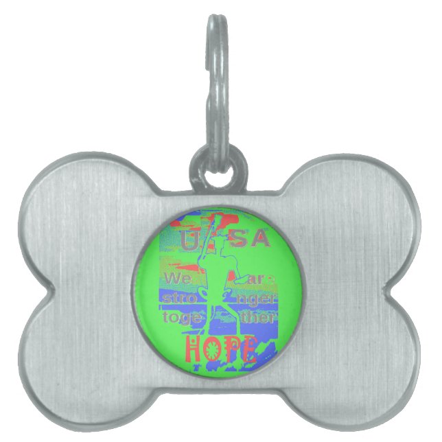 Médaillons Pour Animaux Domestiques United in Hope : Forts Together - Vibrant USA (Devant)