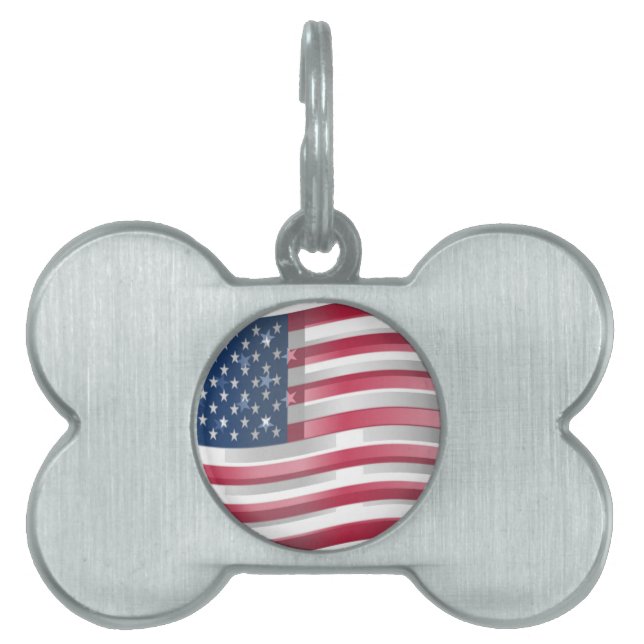 Médaillons Pour Animaux Domestiques USA Unites : Stripes & Stars en Gras Design (Devant)