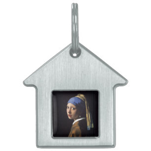 Médaillons Pour Animaux Domestiques Vermeer Girl Pearl Élevant Masterpiece Peinture