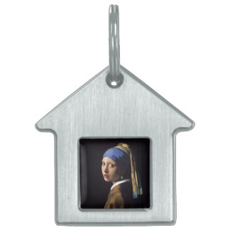 Médaillons Pour Animaux Domestiques Vermeer Girl Pearl Élevant Masterpiece Peinture