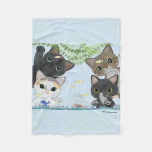Medaka Cats Fleece Blanket